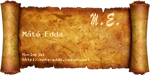 Máté Edda névjegykártya